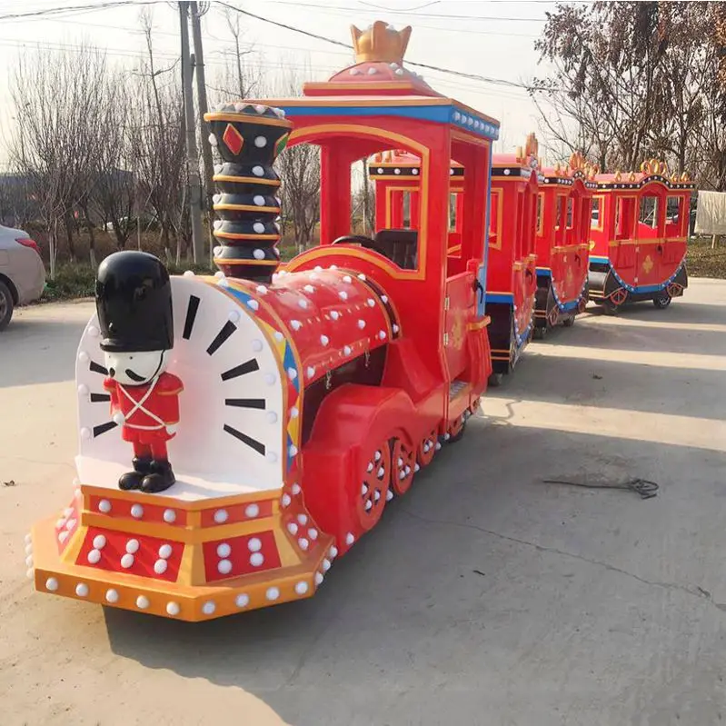 Modern Amusement park riders outdoor electric train rides