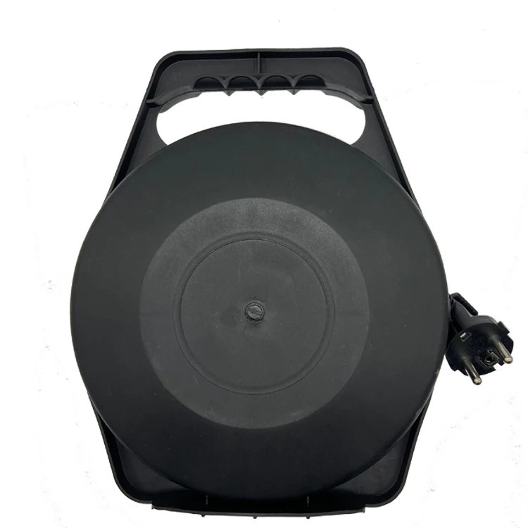 German Style 2 Round Pin 50m 25m 10m Extension Power Cord Cable Reel Retract