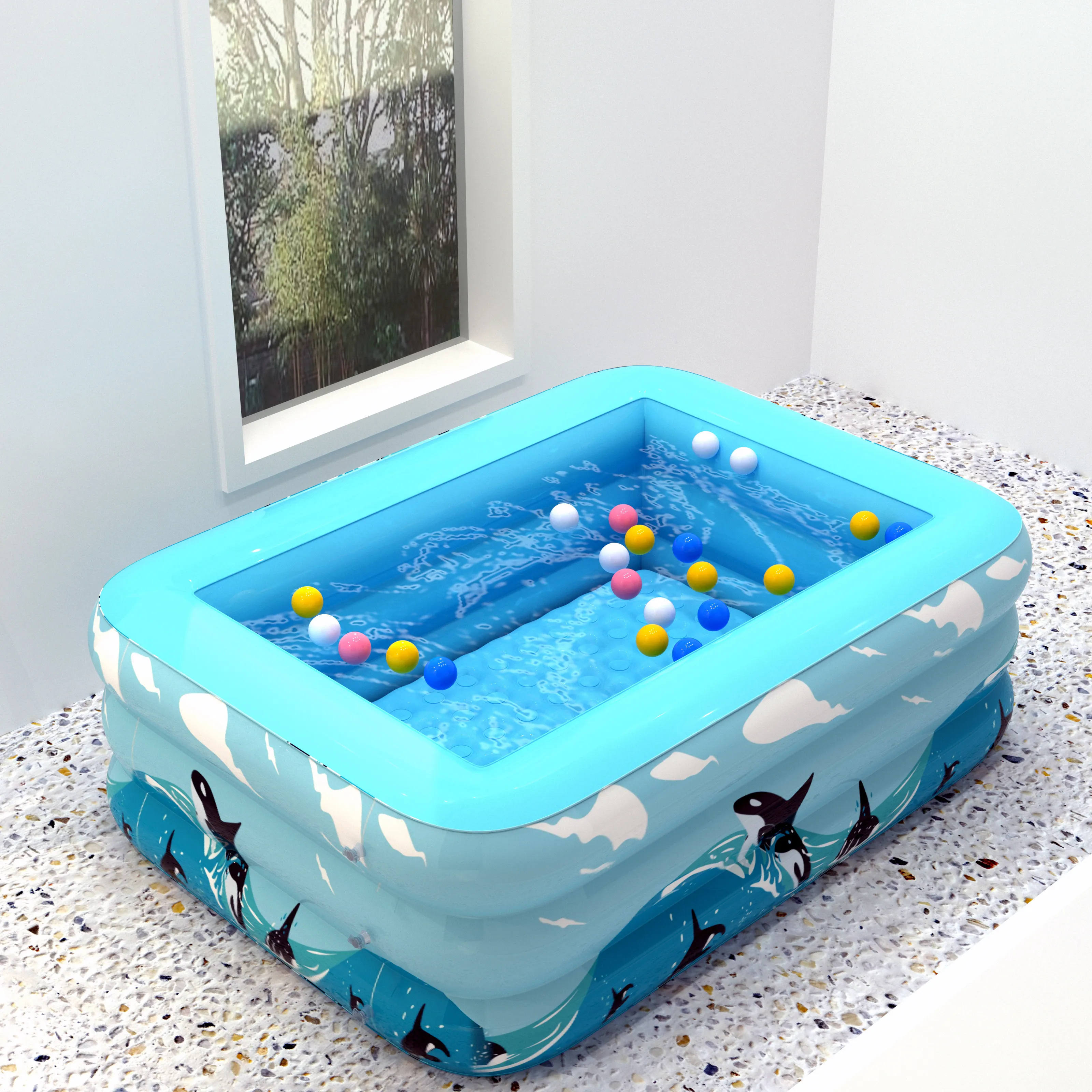 1.3 M with 3 layers High Quality PVC Family Albercas Outdoor Baby Inflatable Swimming Pool For Kids Piscine
