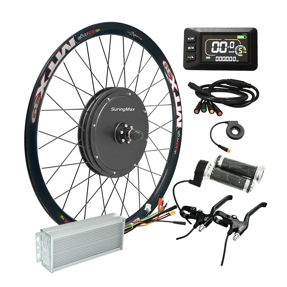 UK EU e-bike SUN rim 39 electric motorcycle  cruiser bicycle hub motor 2000W 72V 26 ebike conversion kit mtx