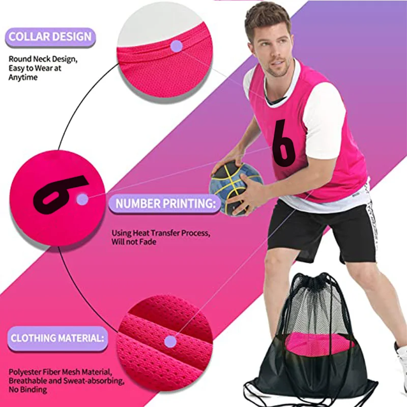 High quality football numbered soccer training bibs pinnies scrimmages