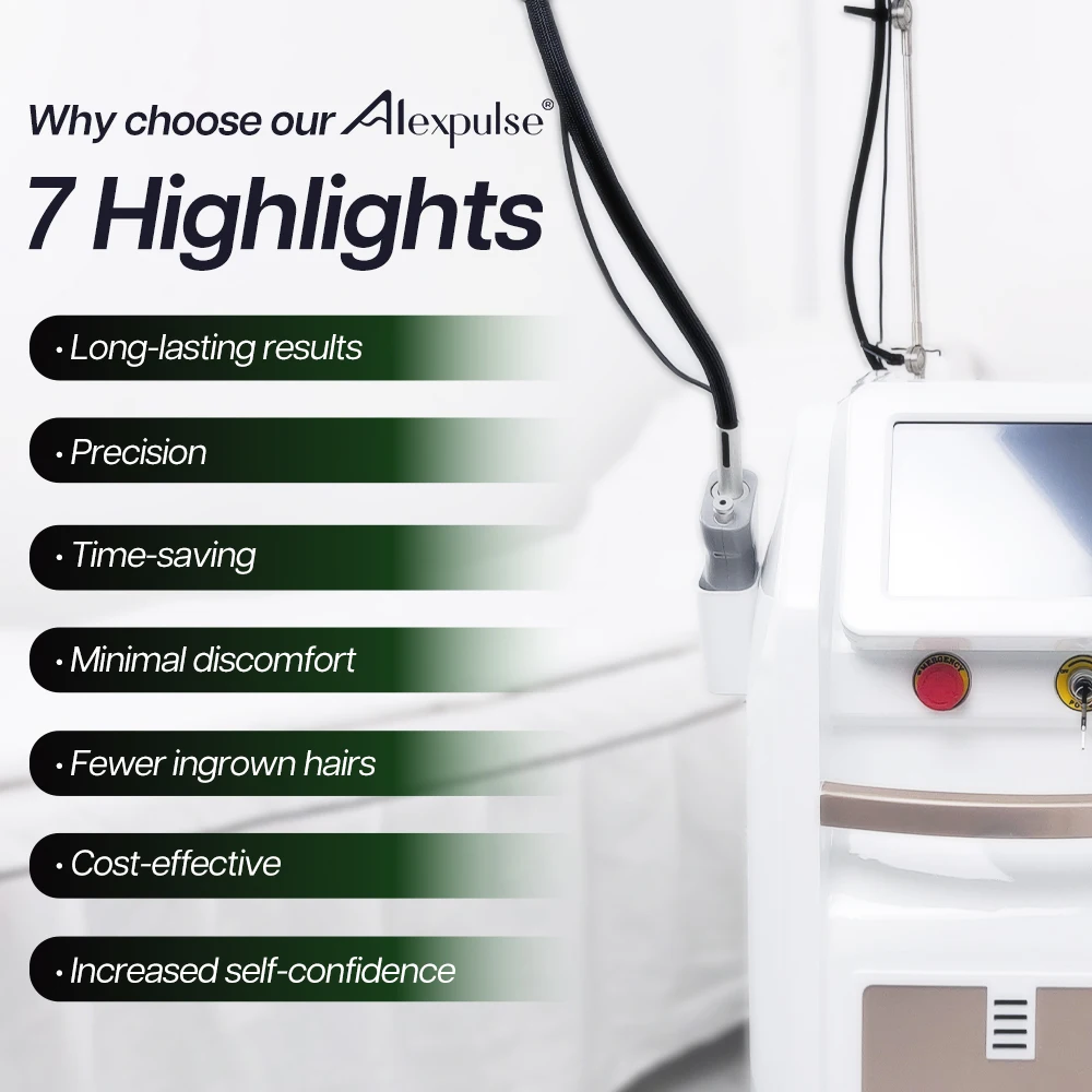 2025 Alexpulse Best Sale Dual Wavelength 755Nm 1064Nm Alexandrite Laser Hair Removal Equipment For Sale