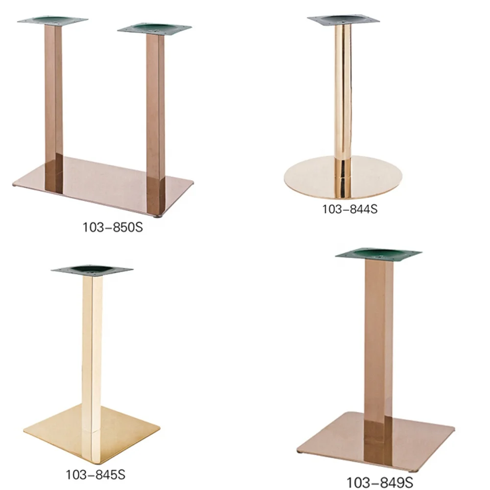 Wholesale  Commercial Restaurant Furniture Desk Leg Golden Metal Table Base  for Restaurant Canteen Project