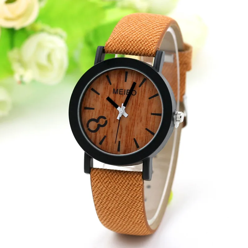 Fashion quartz watches women 8 word wood watch manufacturers  wholesale