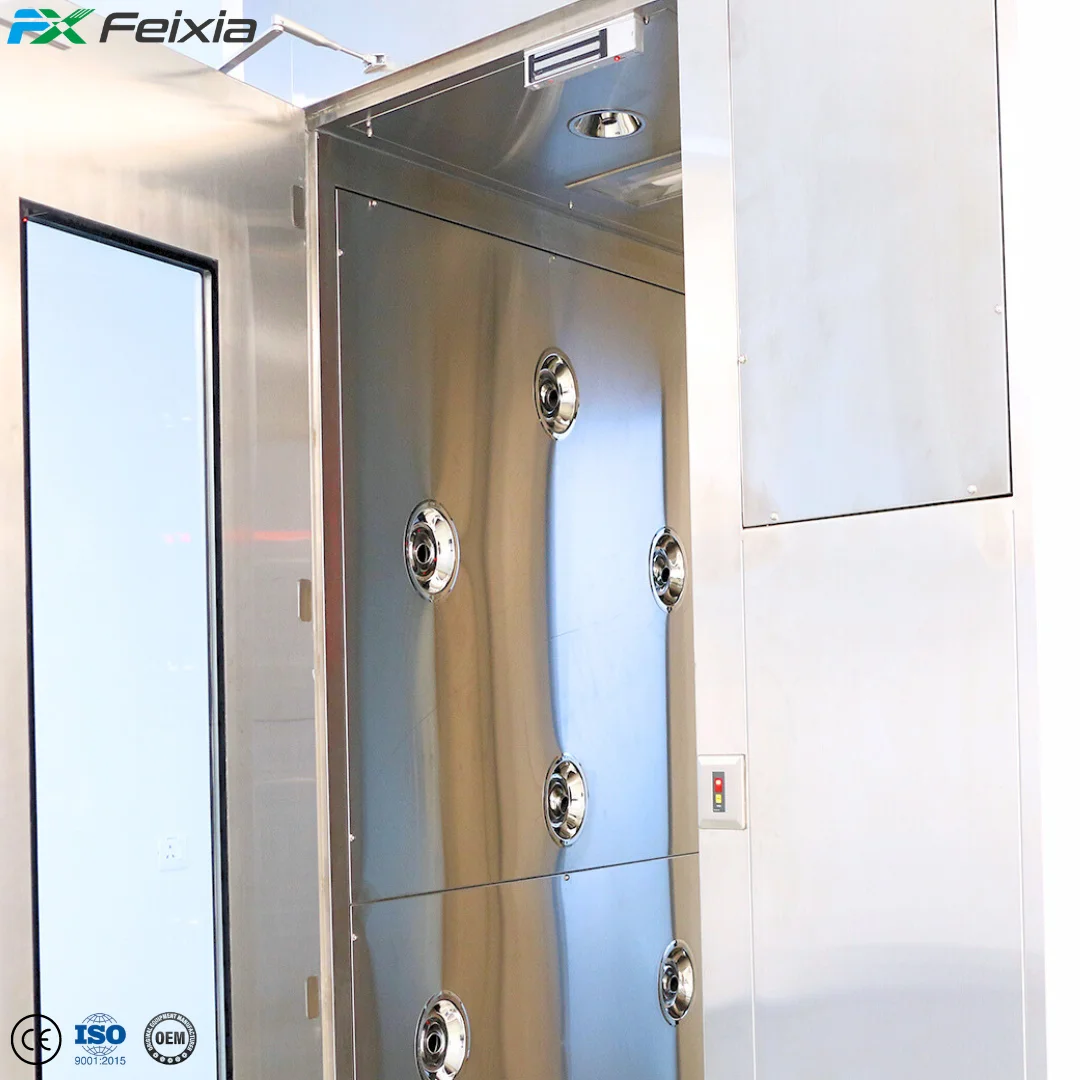 High quality clean room automatic air shower room Stainless steel swing door air shower clean room system