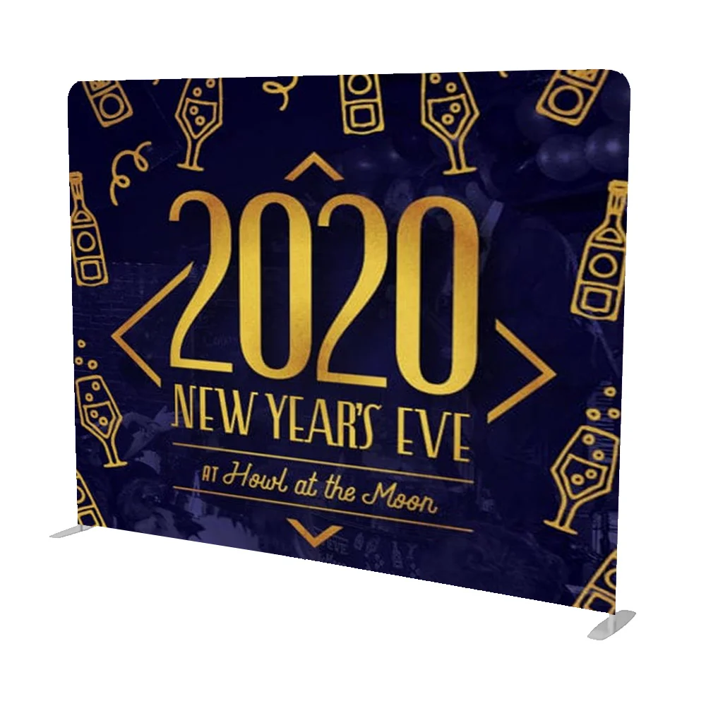 10ft straight custom logo printing  tradeshow photobooth  pillow case backdrop tension fabric display