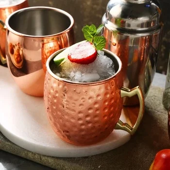 10 oz Custom caneca moscow mule copper mug cups set of 4
