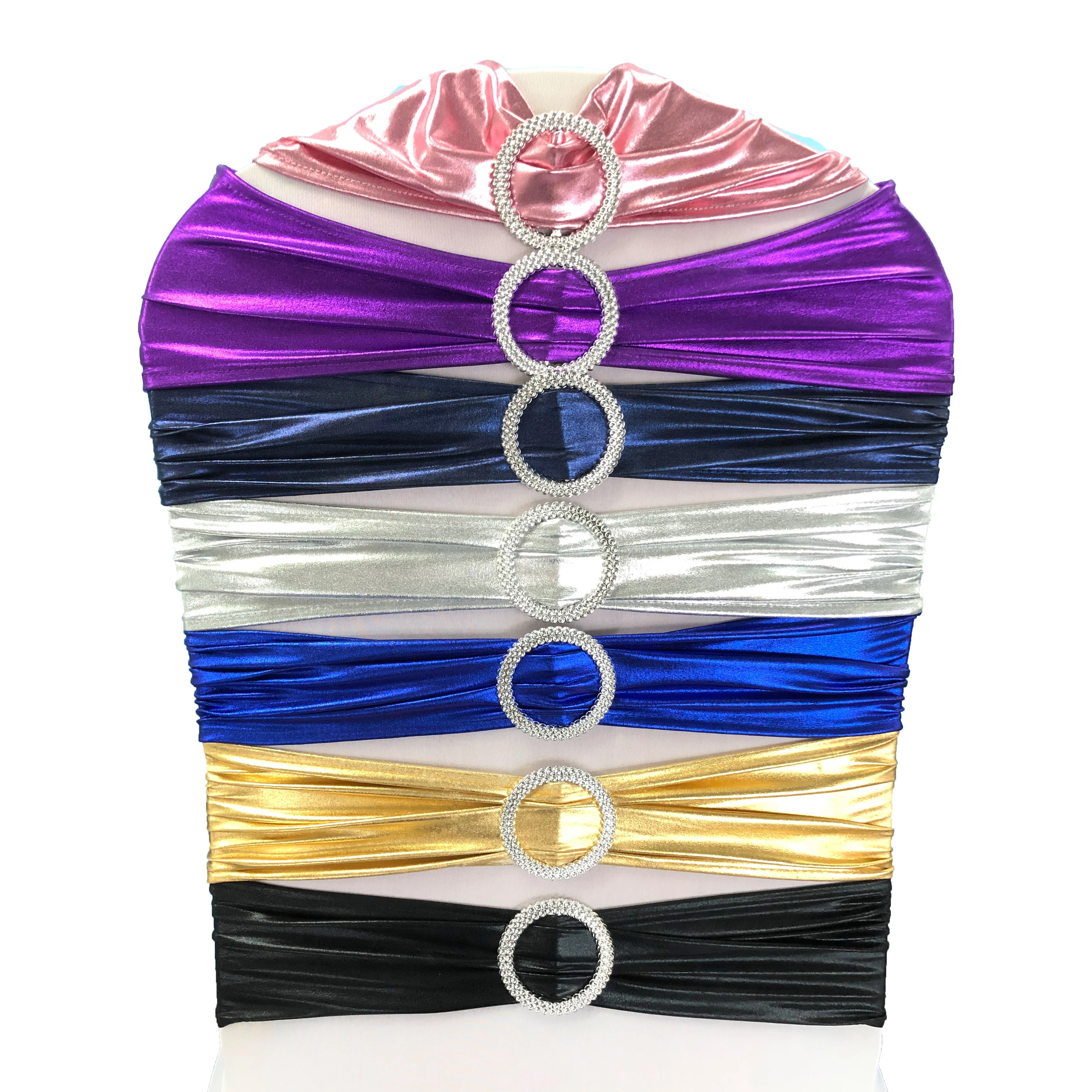 Fancy cheap metallic gold chair sashes for wedding