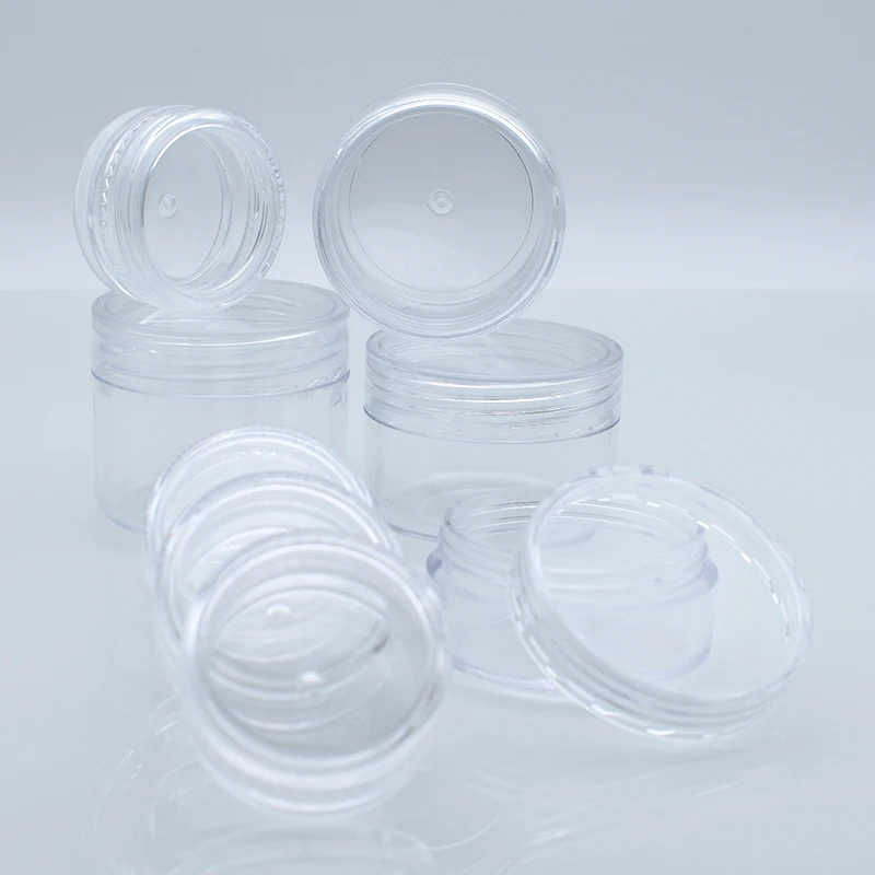 Wholesale Cosmetic Sample Container 30g 2.5g 3g 5g 10g 15g 20g Mini Travel Size Plastic Cosmetic Cream Pot Jar With Colored Lid