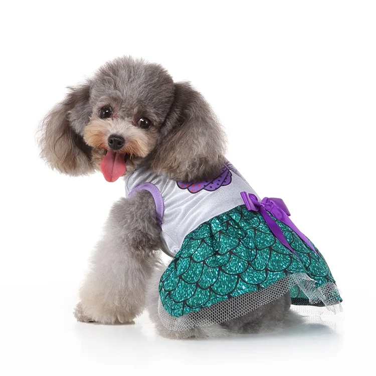 Good Quality Wholesale Mermaid Design Dog Costume Birthday Party Elegant Dog Clothes For Europe