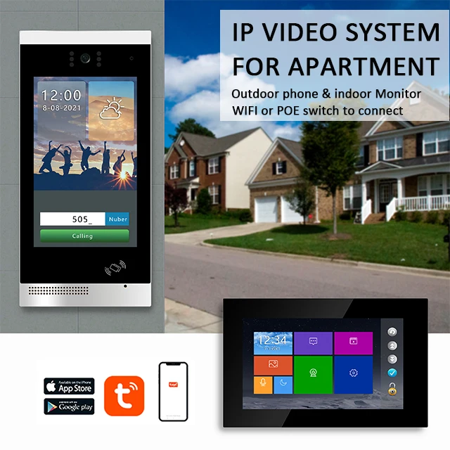 Security IP Intercom Phone System With Camera Monitoring Video Door Phone For Apartment or Building