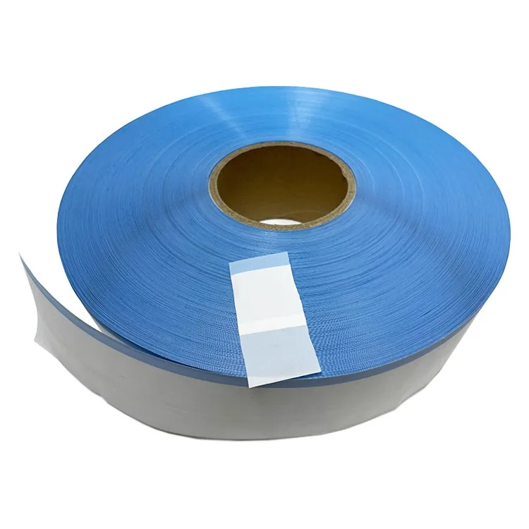 PP adhesive side tape Raw Material Manufacturer for disposable Baby and Adult diaper BOPP Blue Edge PP side tape