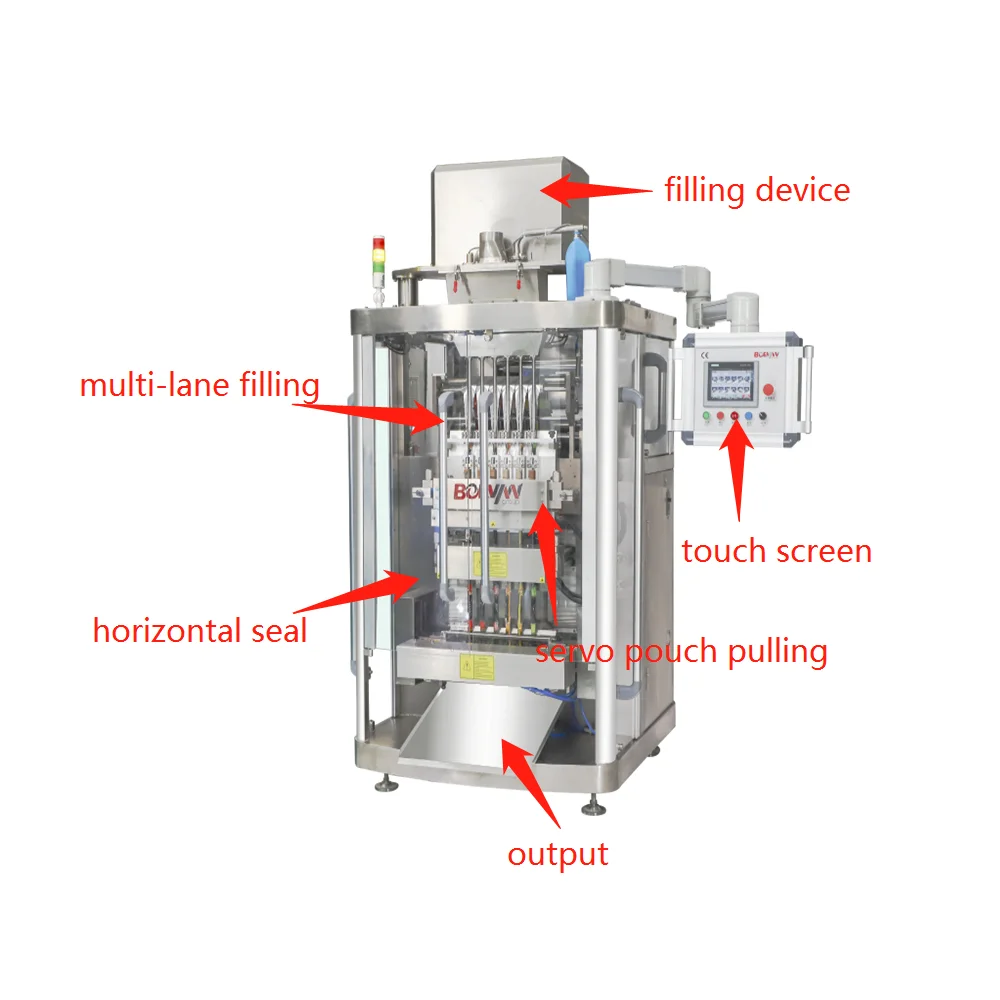 Automatic vertical multilane packaging machine 5g 15g 30g sugar stick bag packing machine