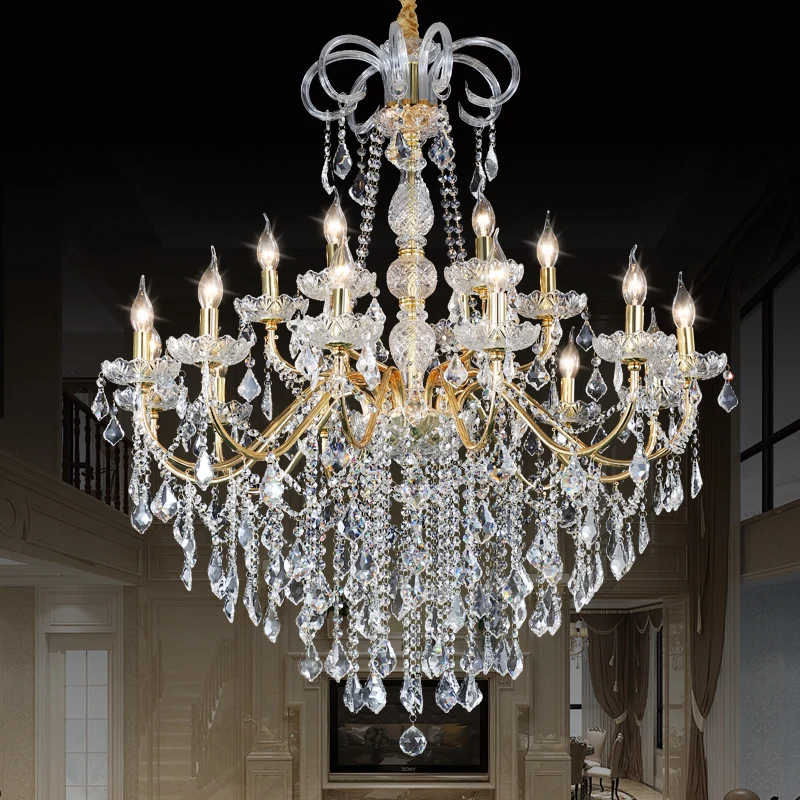 HITECDAD K9 Crystal Chandelier Modern European style Lighting for living room bedroom dinning room elegant decorative lamp