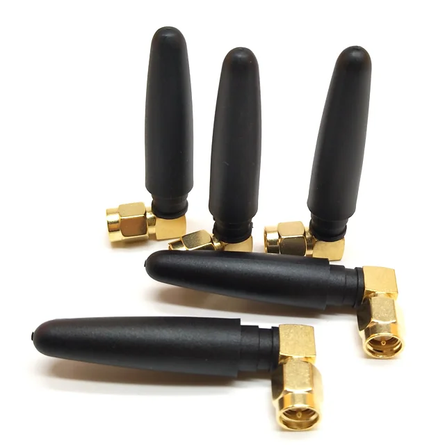 GSM /2G/3G/4G/2.4G 2dbi Gold 90 degree Angle SMA male  wifi antenna