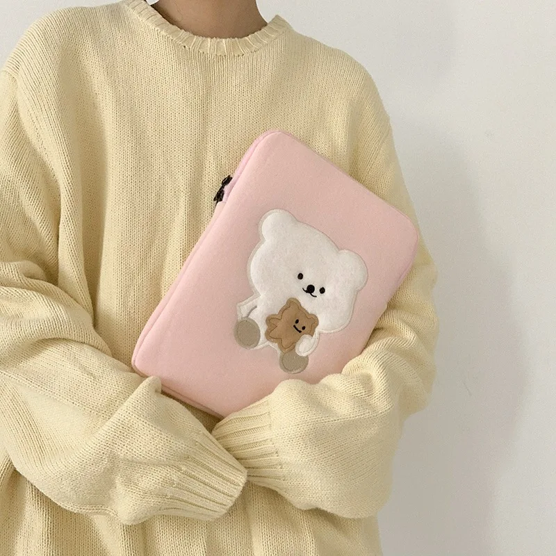 Симпатичный пушистый медвежонок для ipad сумка ноутбука Корейская девушка творческая плюшевая подкладка