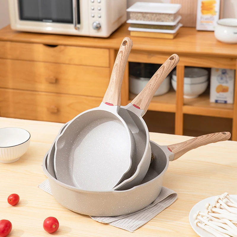 SANLANG OEM Die Cast Aluminium Tefal Frying Pan Induction Bottom Deep Frying Pan with Lid