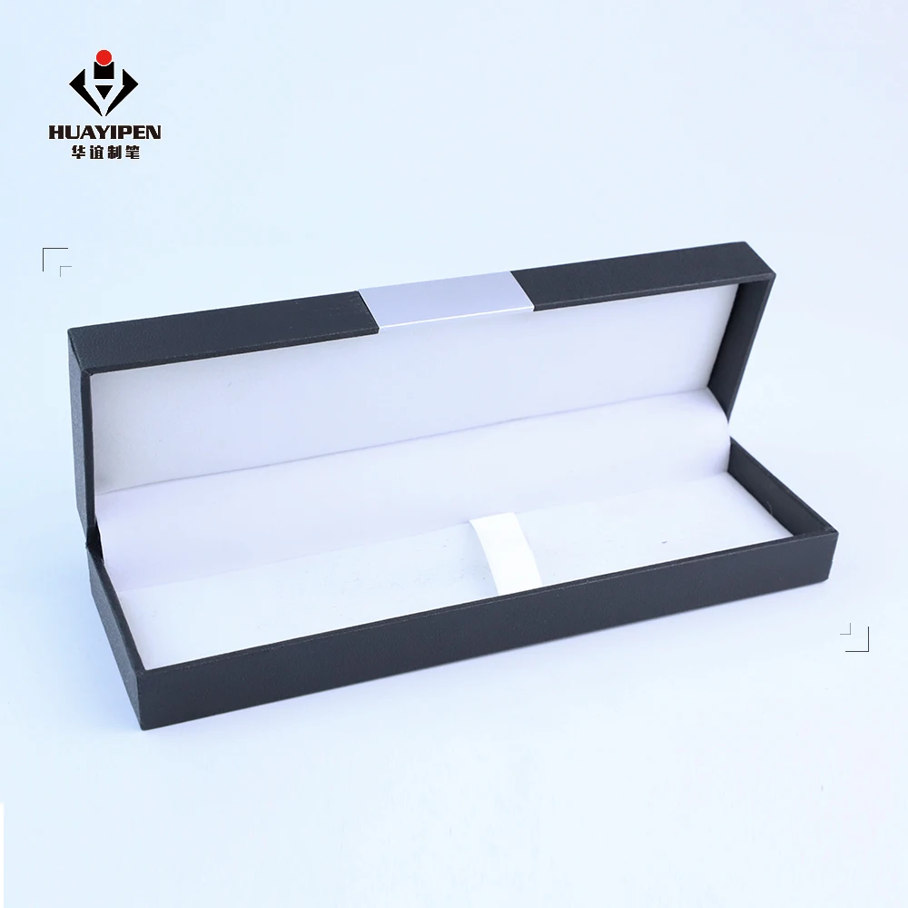 Metal aluminum sheet can be laser logo luxury gift pen logo logo case black rectangular high-grade gift packaging box