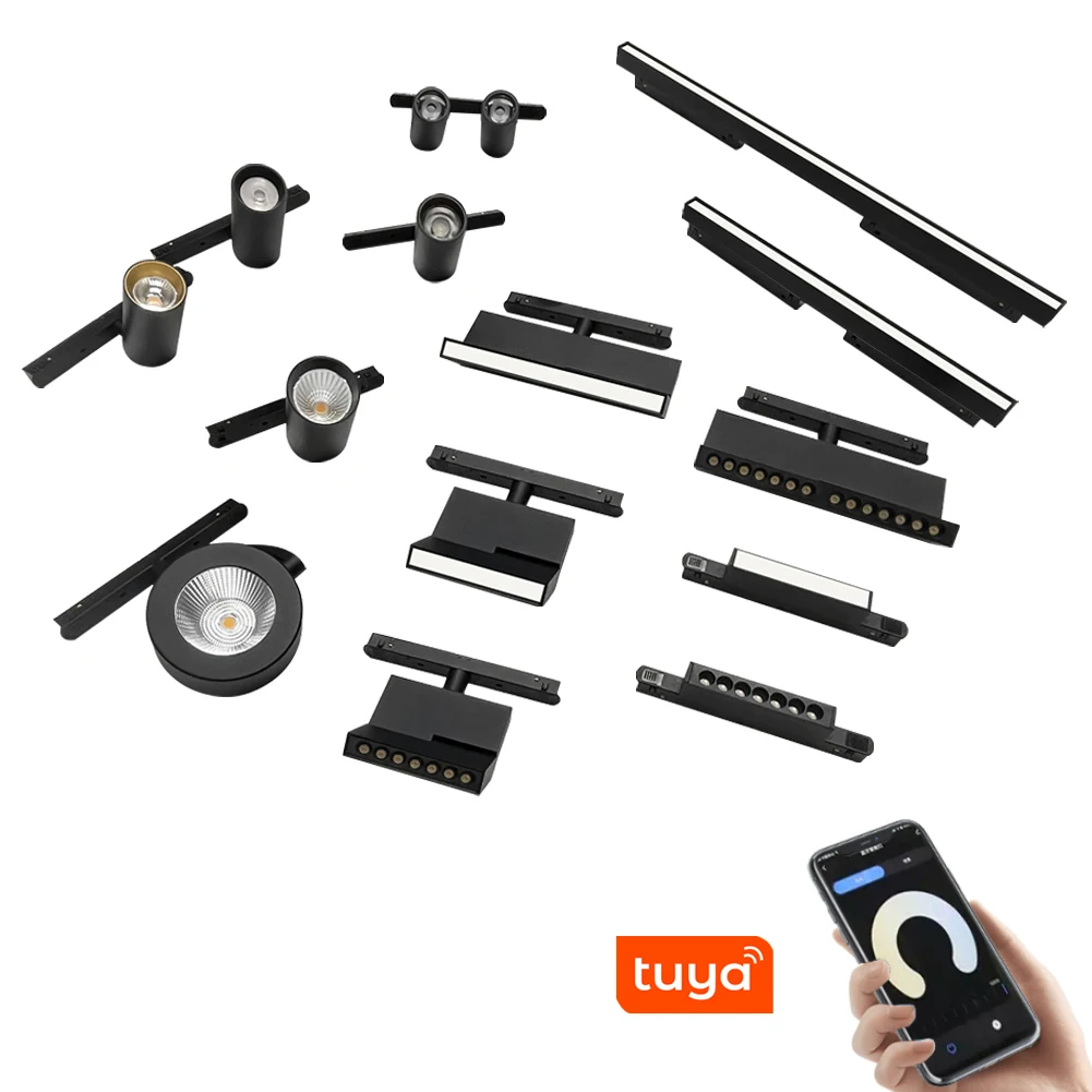 Ceiling Commercial Adjustable Tuya Dali Dimmable COB Spot Pendant Linear Rail Recessed 48V Magnetic LED Track Light