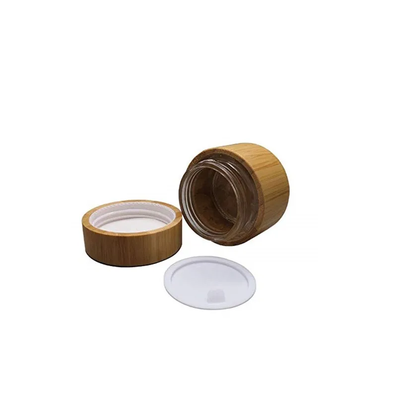 factory new 2022 Professional Manufacture Premium Quality Eco-friendly Cosmetic Face Cream Jar Bamboo Glass Jar Wooden Lid