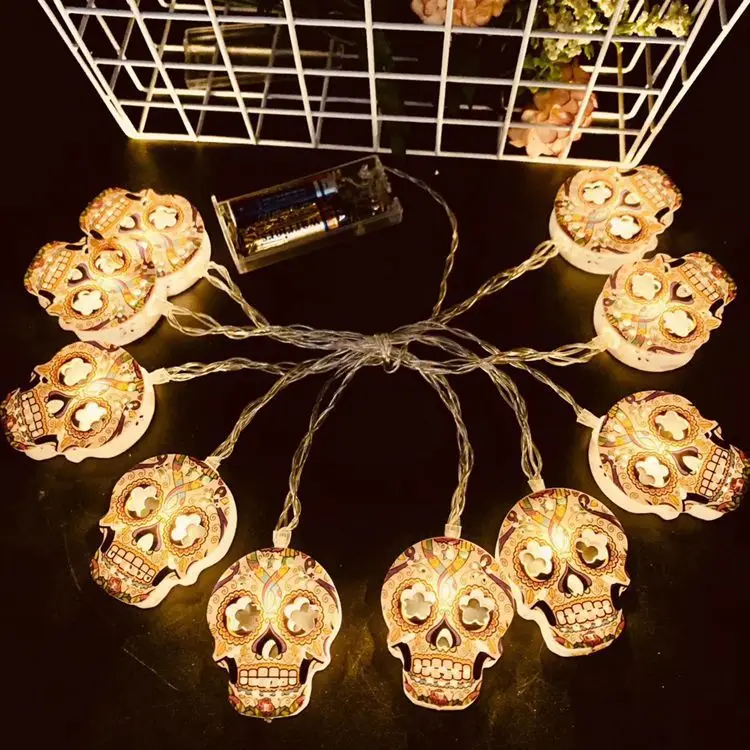 Led Halloween String Lights AA Battery Operated Copper Wire LED Pumpkin Fairy String Lights LED Halloween Holiday String Light