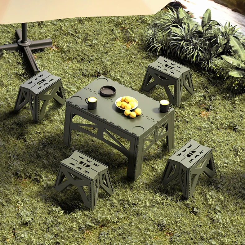 Modern Outdoor Folding Table Set Portable Plastic Camping Picnic Equipment Simple Living Room Furniture