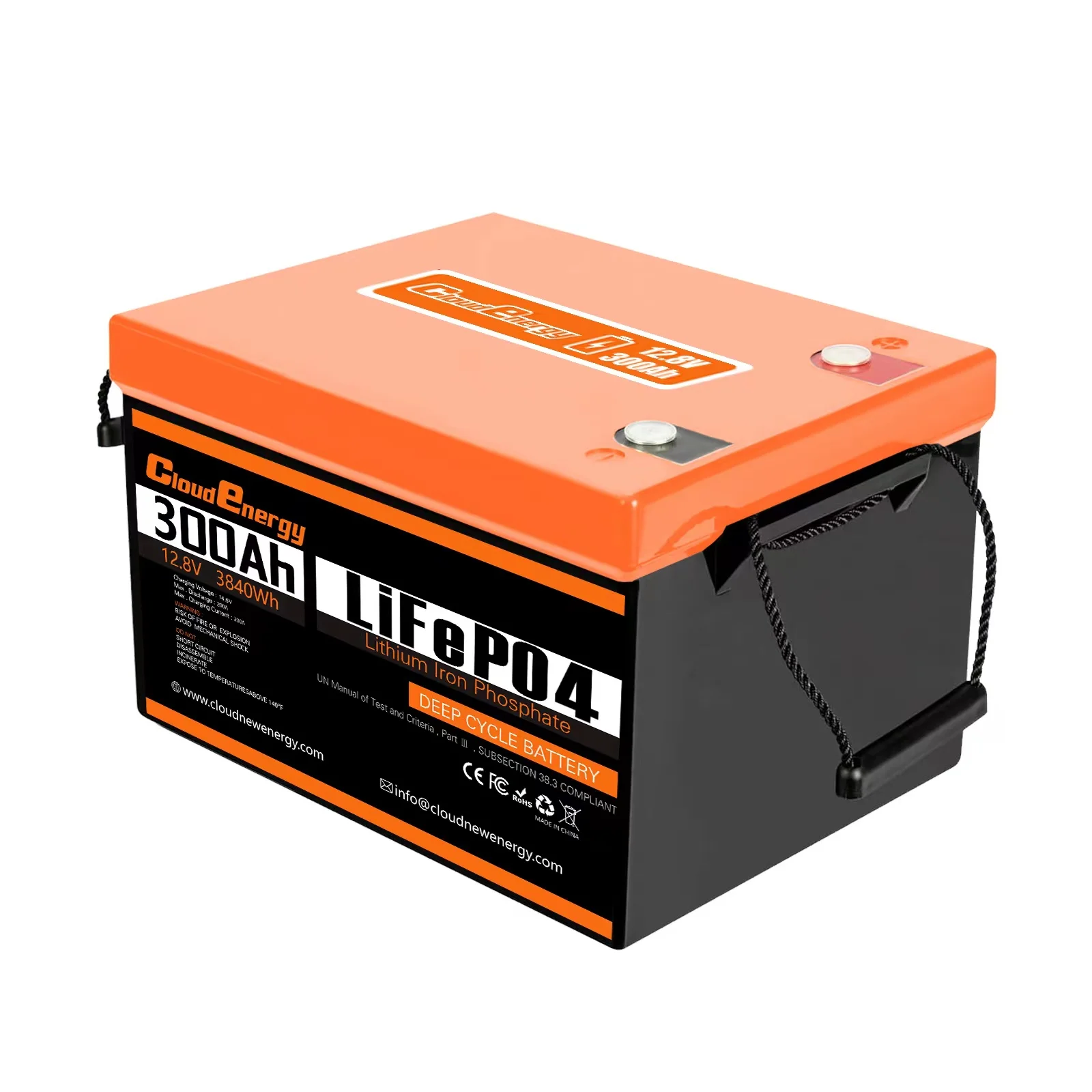 EU Stock Cloudenergy 12V 100Ah LiFePO4 Battery Pack Backup Power 3840Wh 100A BMS For Camping Marine Solar Panel Off Gr
