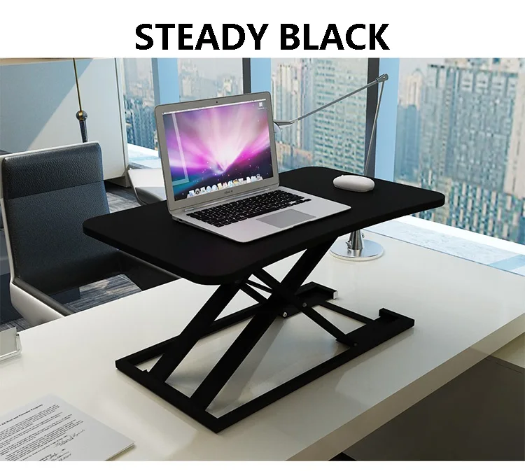
Commercial Desktop Ergonomic Laptop Space Saving Foldable Lifting up Standing Desk Gas Converter Office Furniture Modern Metal 