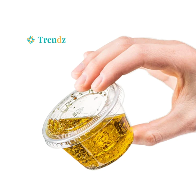 Bpa Free Disposable Dessert Cups Transparent Soy 0.75 /1.5/2/3.25/4/5.5 Oz Deli Sauce Containers With Lids