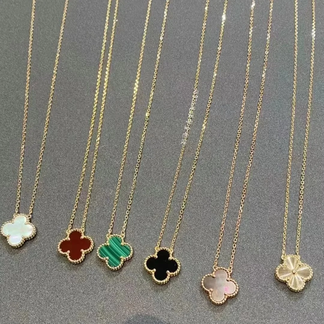 High quality S925 Clover Exquisite Classic Agate Necklace Luxury Romantic Fashionable Jewelry Gifts for Men and Women