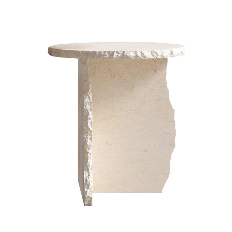 stonekocc Yellow Natural Marble Stone Irregular Edge Side Table Luxury Sofa Sideboard Home Corner Small Coffee Table Room Desk