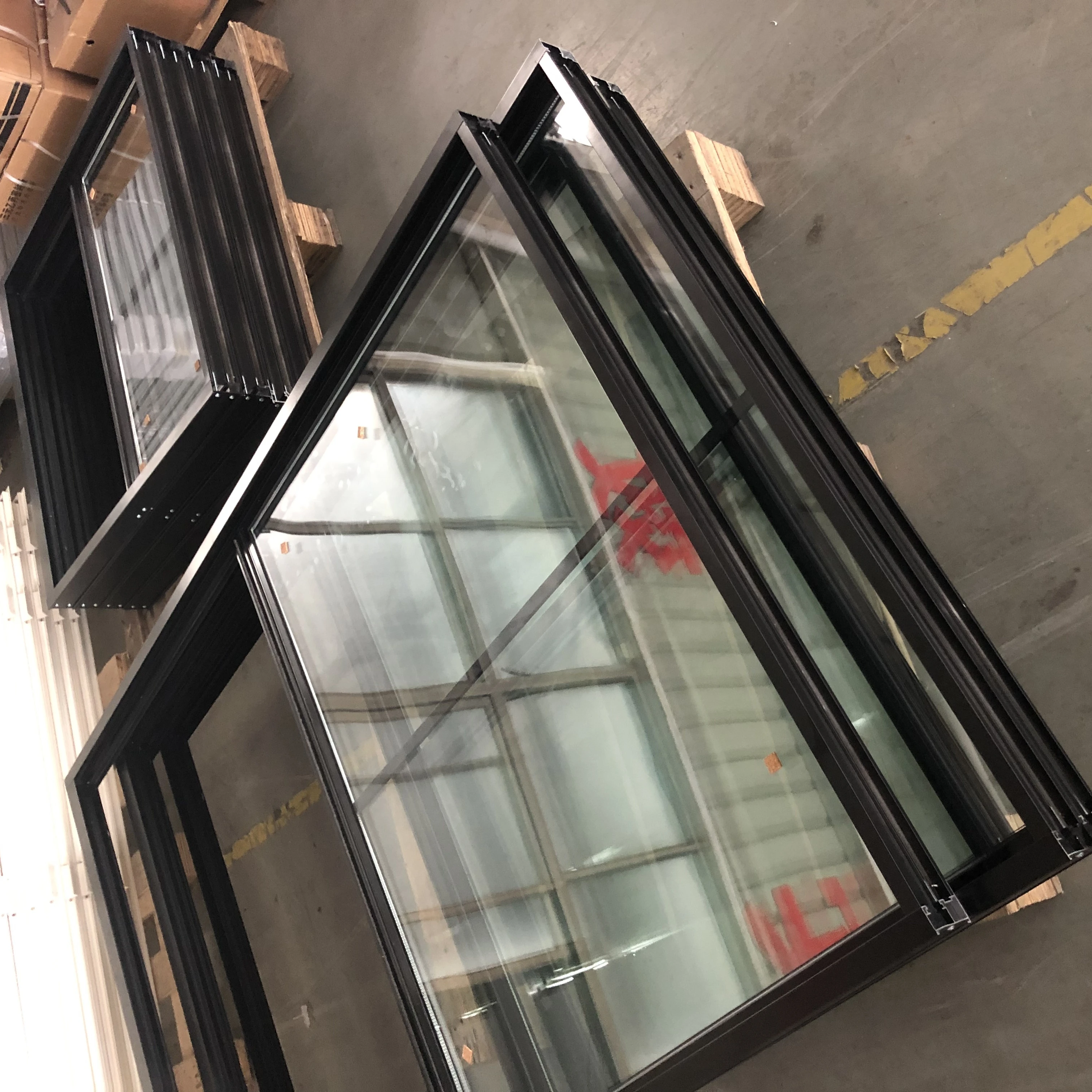 America Standard High Quality Aluminum Fixed Windows Hurricane Impact Big Glass Window Wall