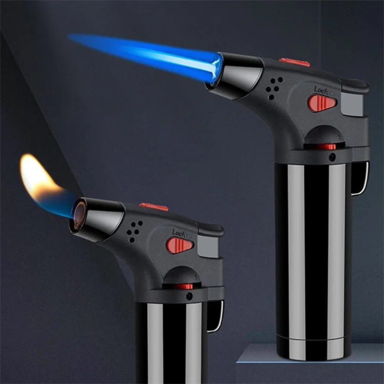 Moxibustion cigar special spray gun lighter lock fire elbow transparent plastic welding gun straight into windproof lighter