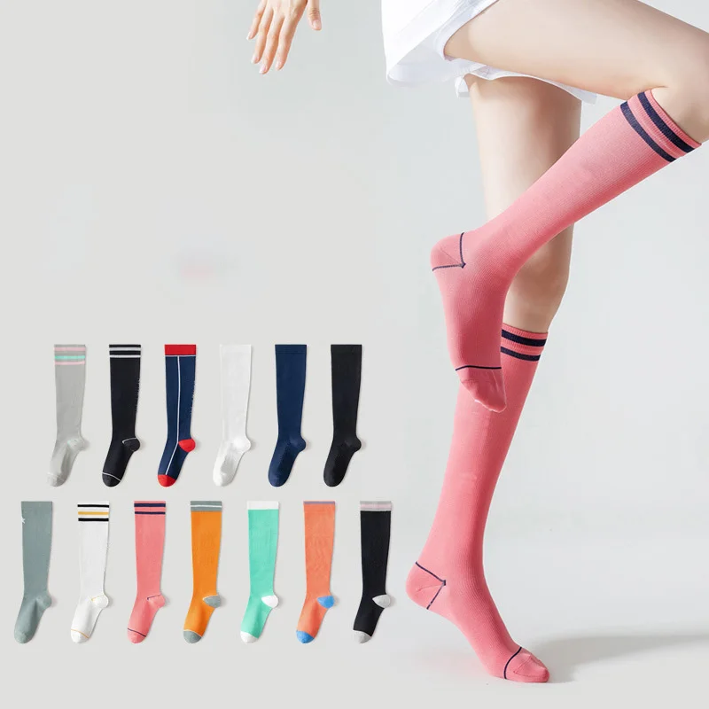 23-32 mmHg Sports helpful Custom Logo Professional Made Stripes Design Compression Socks
