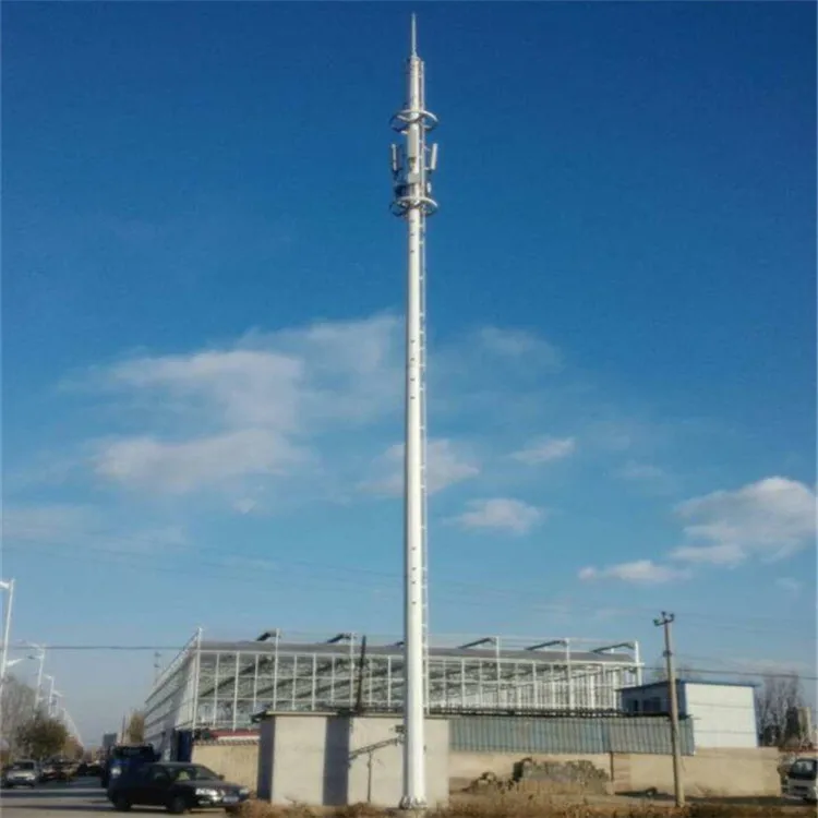 China supplier 30m 40m 50m 60m  galvanized pipe 5G cell phone bts steel gsm telecom antenna pole tower