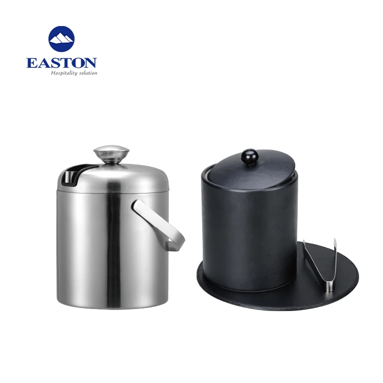 Hotel modern single layer design leather Ice bucket