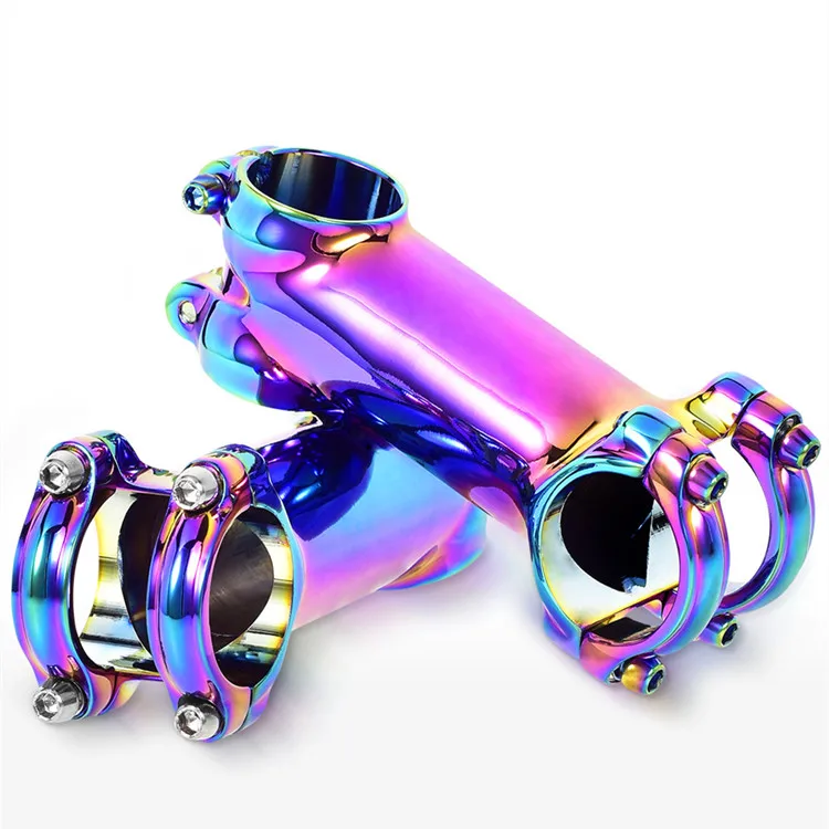 wholesale high quality 31.8 MM*60 70 80 90 ultra light aluminum alloy riding accessories Mountain bike road bike colorful stem
