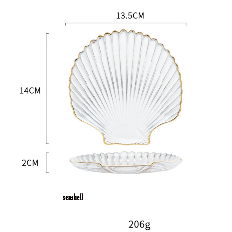 seashell  glass dish thickened fruit plate