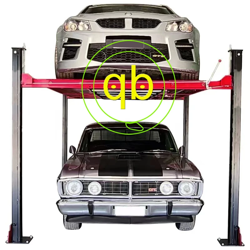 4-Post Two Layer Car Parking Lift System Mechanical Vehicle Garage Hydraulic 4 pole Parking Lift Equipment For House & Commerce