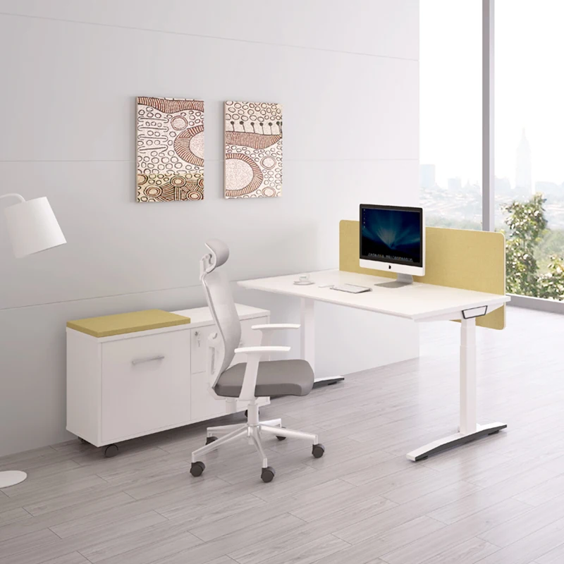 L Shape 3 Legs 3 Motors Stand Table Electric cornerHeight Adjustable standing Desk