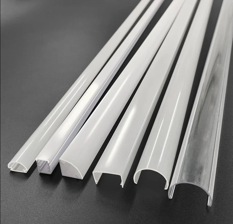 Custom Modern Frosted Plastic Diffuser lamp Cover Polycarbonate PC Acrylic PMMA PVC Lamp Shade for LED Profile Lampshade