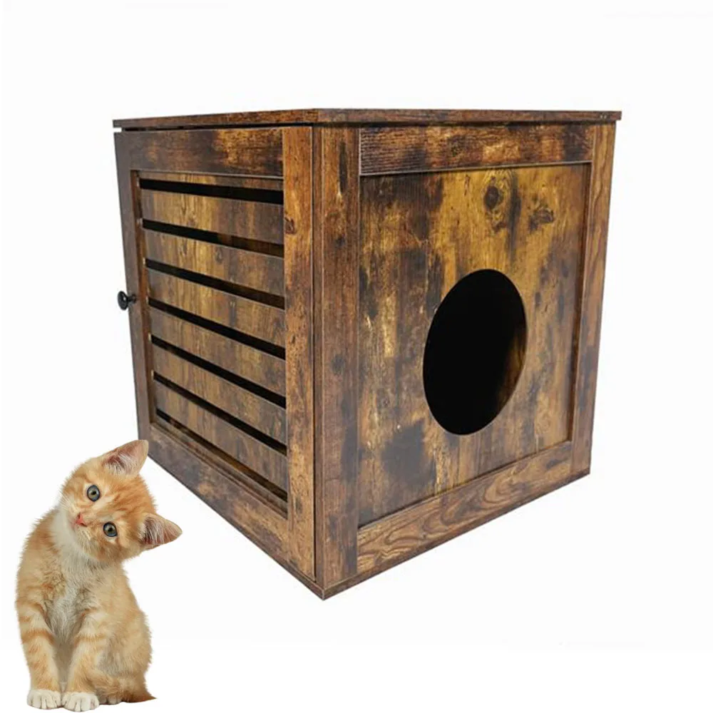 Оптовая продажа, домашние домики для домашних животных, ящик для мусора, мебель, шкаф для бокового стола, кошачья клетка, деревянный домик для кошек