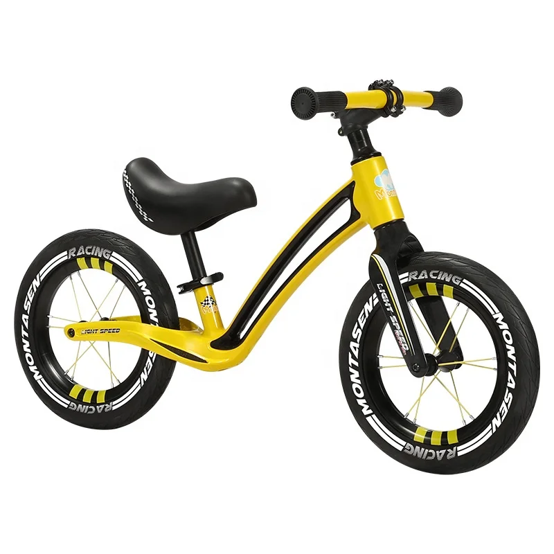 Montasen New Design 12 Inch Magnesium Alloy Kids First Balance Racing Bike Bicycle Ride on Car Toy