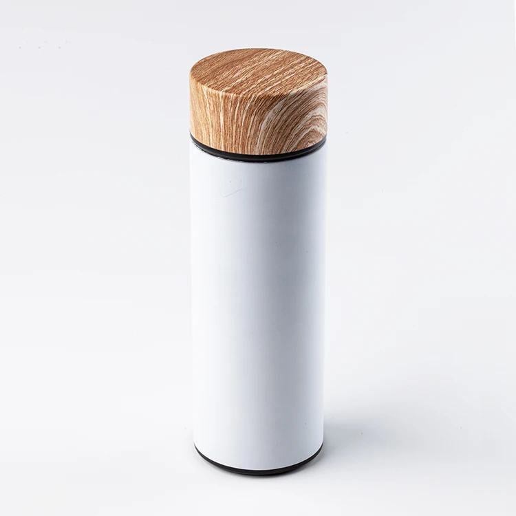 500ml Straight Sublimation Stainless Steel Water Bottle Thermos Vacuum Flask with Bamboo Lids