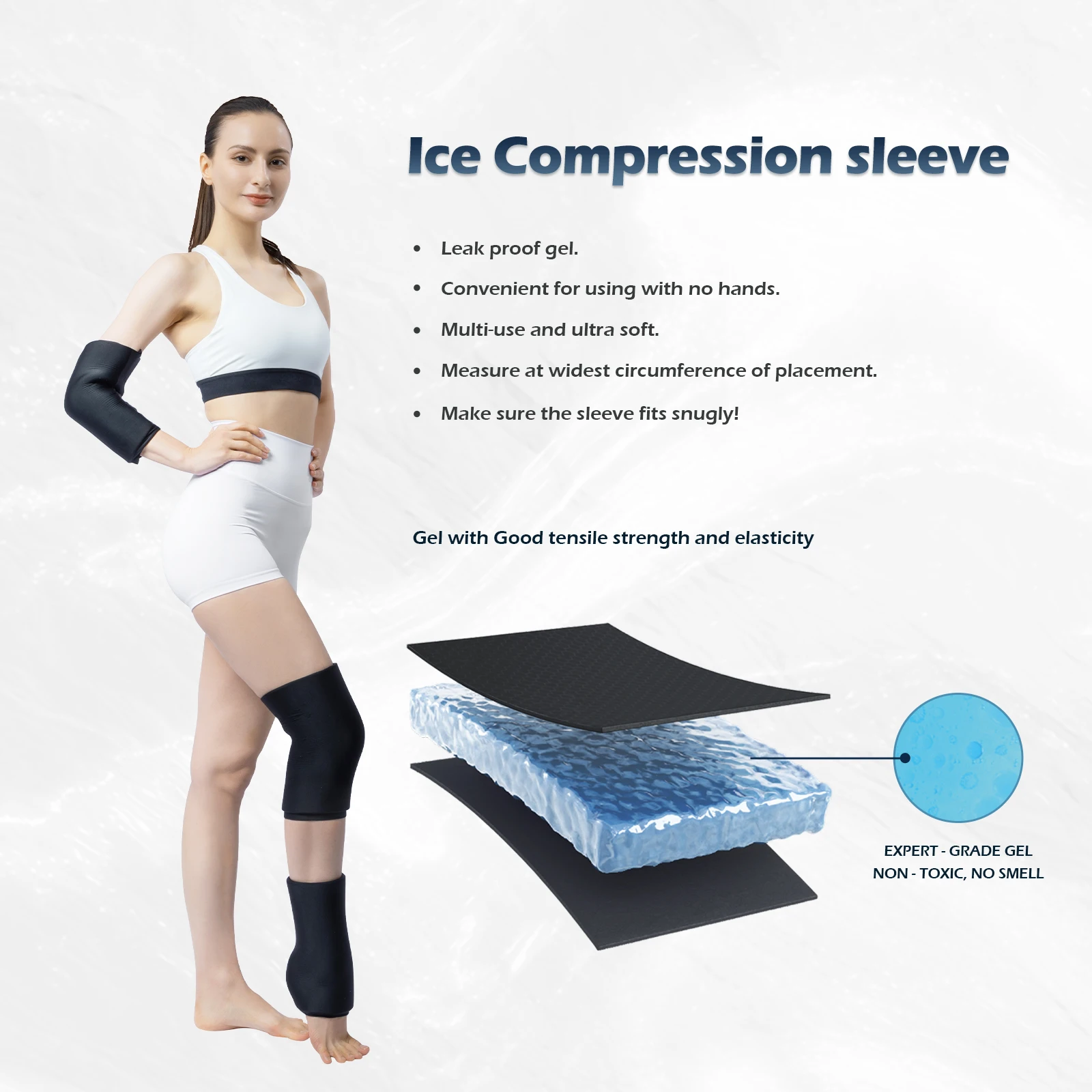 Reusable Gel Ice Pack Sleeve for Knee, Elbow, Ankle, Calf
