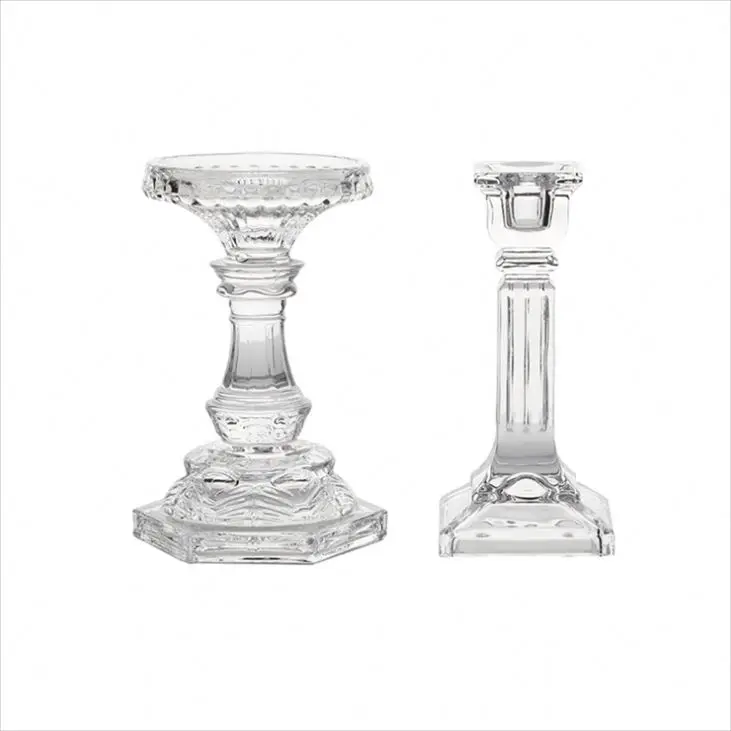 
DBE Hot selling crystal tray coloured glass deer nordic backdrop wedding candlestick 