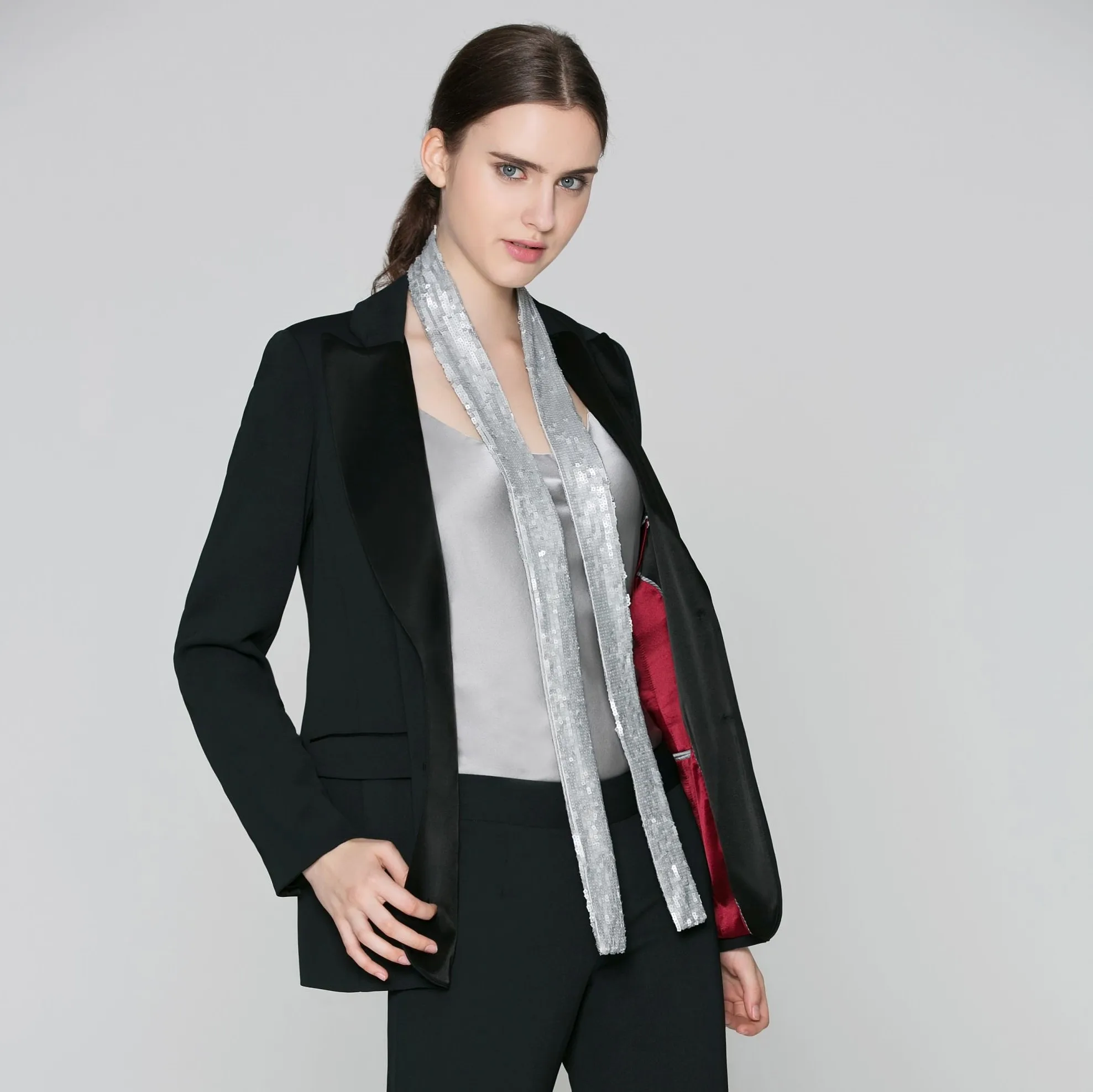 YANSI FUGEL | Женские костюмы и смокинг Tilda, галстук с блестками