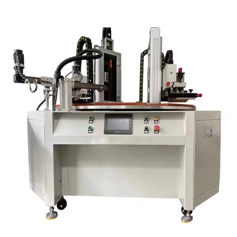 Automatic 8-station rotary flatbed screen printer for ruler printing Discounted price two-color servo screen printer