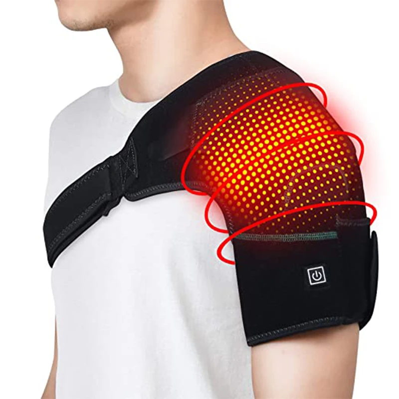 
 Wrap Brace Wireless  Pad Compression Supports Far Infrared Hot Therapy Powered Heated Shoulder  
