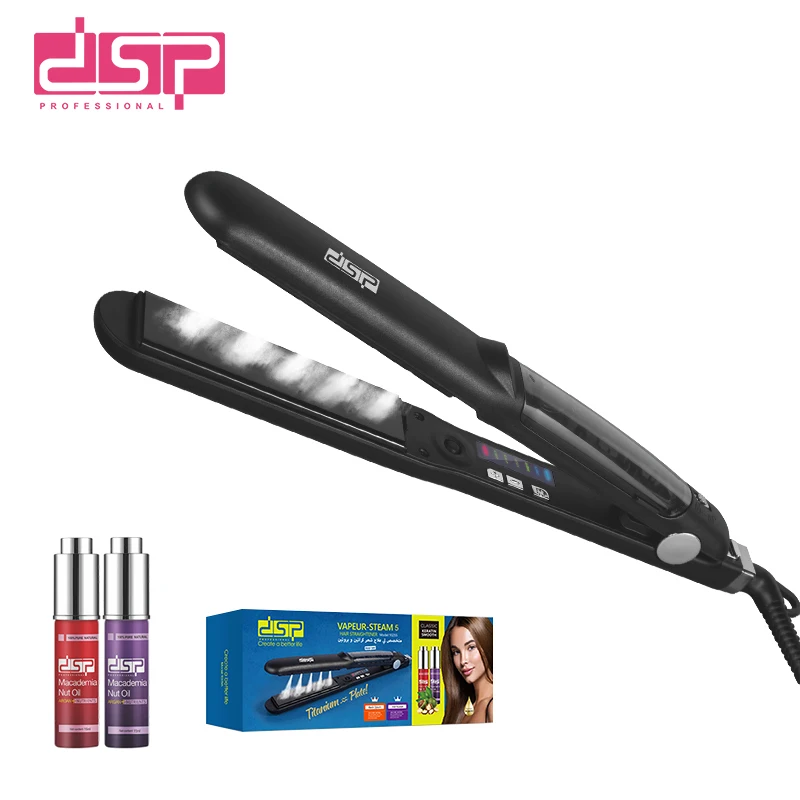 DSP Hot Sale Professional Electric Hair Straightener Salon Infrared Electric Fast LED Ionic Titanium Hair Straightener